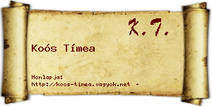 Koós Tímea névjegykártya