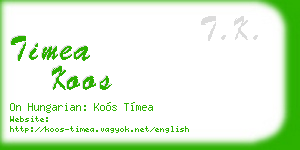 timea koos business card